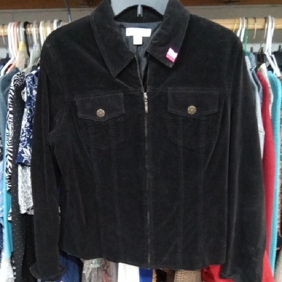 Coldwater Creek Jackets & Blazers - Coldwater Creek Dark Corduroy Utility Jacket